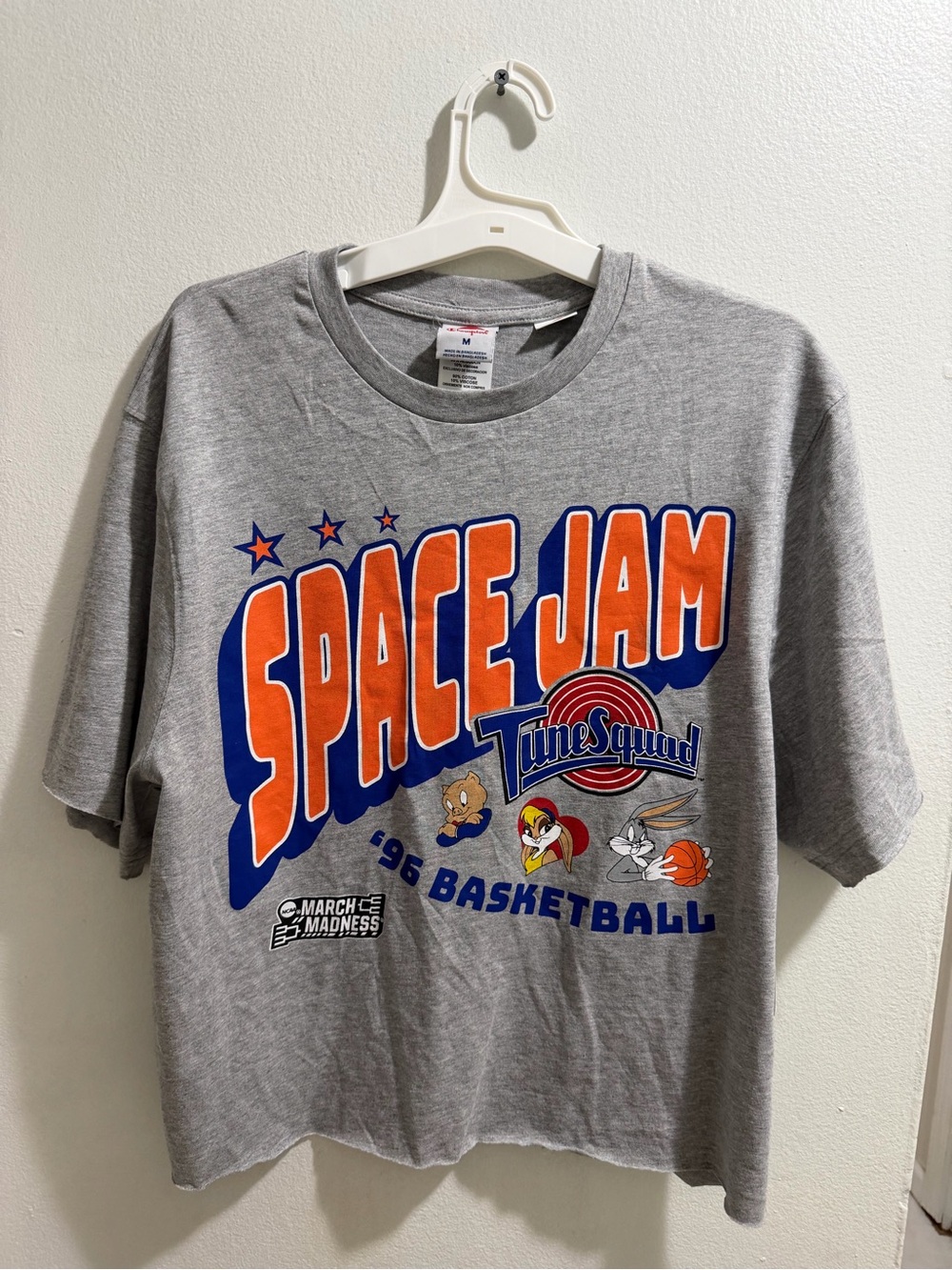Champion Gray Space Jam Tune Squad Graphic Tee with Orange & Blue Print
